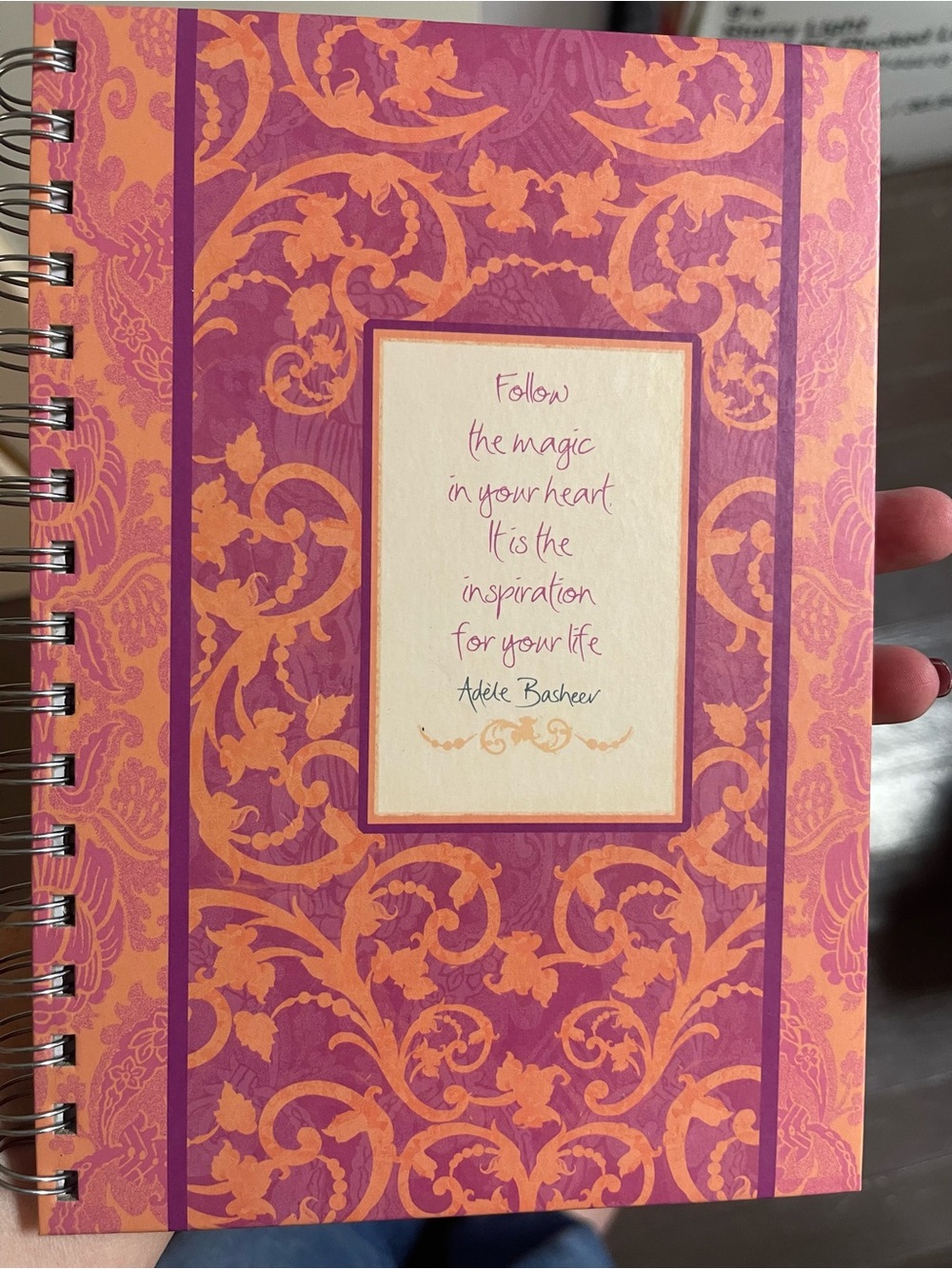 Inspirational Spiral Notebook - Pink & Orange Floral Cover